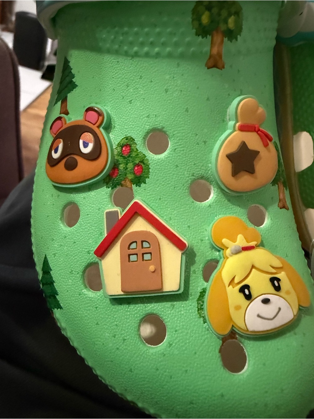 CROCS Kids Green Blue White Animal Crossing Clog Shoes - Picture 4 of 8